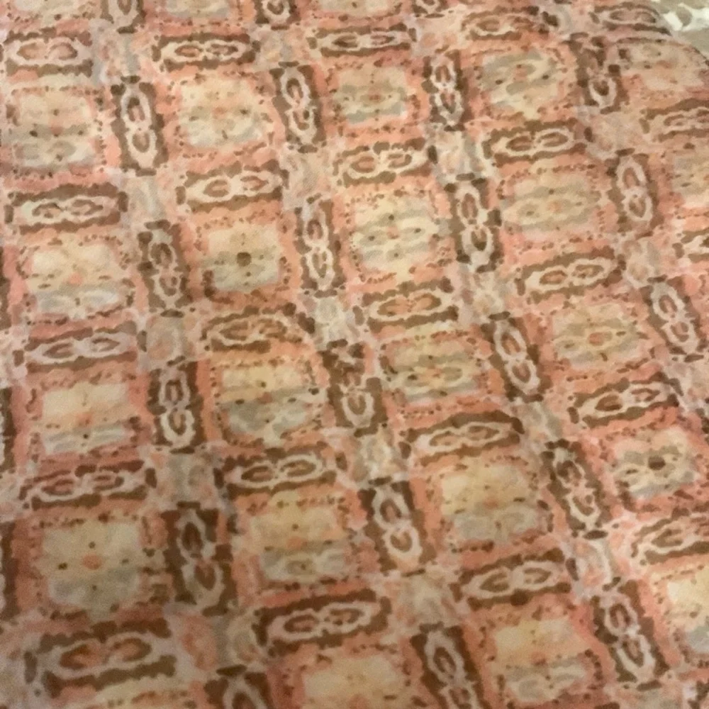 Womens infinity scarf light pink and brown patterned